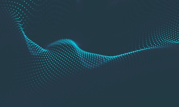  Music background. Big Data Particle Flow Visualisation. Science infographic futuristic illustration. Sound wave.