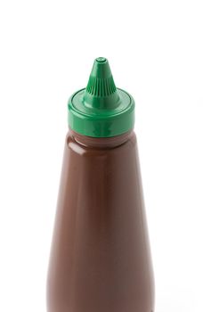 bottle of barbecue sauce on white