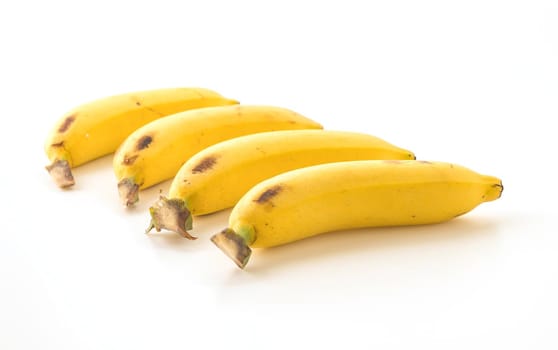 fresh bananas on white background