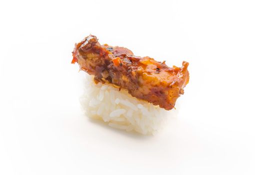 spicy streaky pork sushi - fusion food