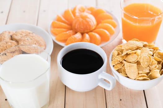 Table Breakfast - Continental Breakfast, fruit, cereals and orange juice