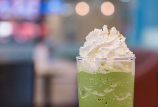 green tea with whipping cream