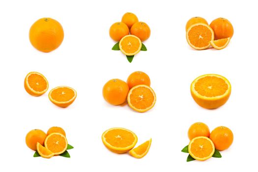 mixed of orange isolated on white background