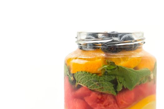 infused water on white background