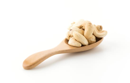 cashew nuts on white background