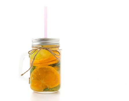 infused water on white background