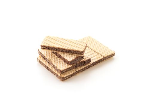 chocolate wafer on white background