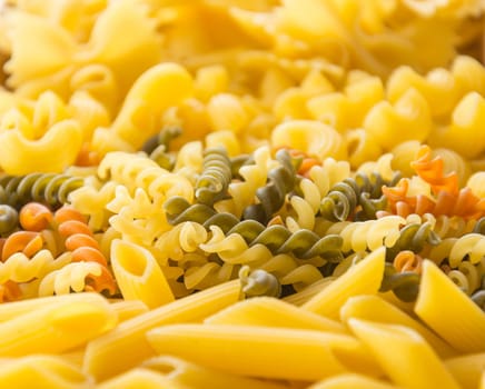 dry pasta spaghetti with ingredient