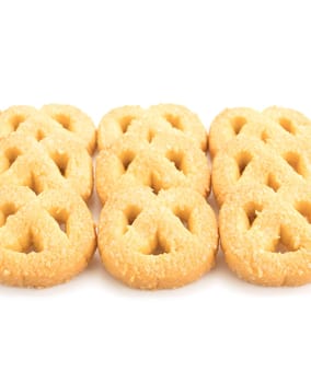 butter cookies on white background