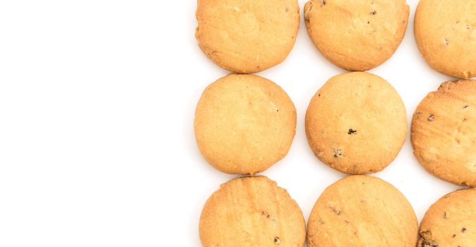 butter cookies on white background