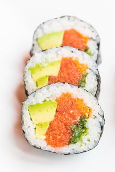 Selective focus point on sushi - Japanese and Healthy food style