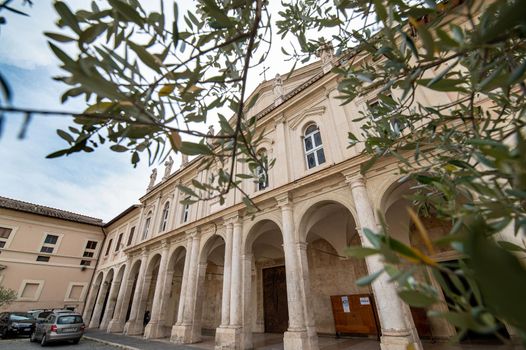 terni,italy july 07 2021:terni cathedral in the historic city center and its sculptures