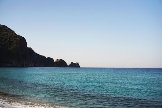 Cleopatra Beach Alanya Turkey. Sea, mountains and sky