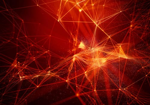 Abstract Black Geometrical Background . Connection structure. Science background. Futuristic Technology HUD Element . onnecting dots and lines . Big data visualization and Business .