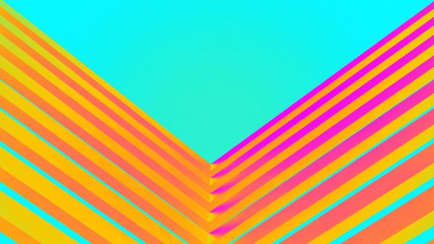 Ultraviolet render. Abstract vibrant geometric background. Banner or poster creative graphic wallpaper. Geometry glow neon electric lines.