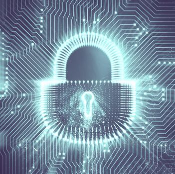 Coputer internet cyber security background. Cyber crime illustration. digital