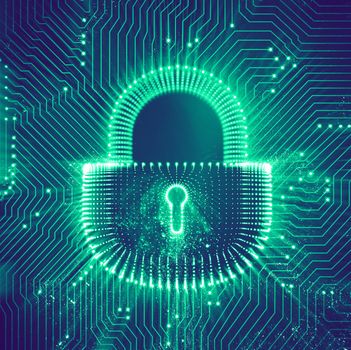 Coputer internet cyber security background. Cyber crime illustration. digital