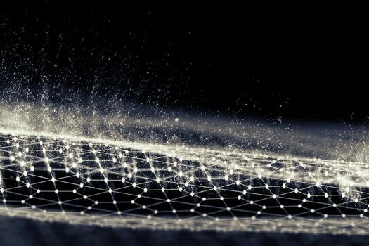 Black hexagonal background. 3d illustration. Dark Background . Honeycomb Hexagon black