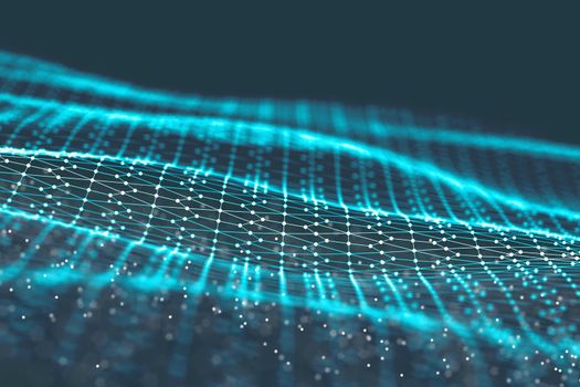 Background 3d grid.Cyber technology Ai tech wire network futuristic wireframe. Artificial intelligence . Cyber security background