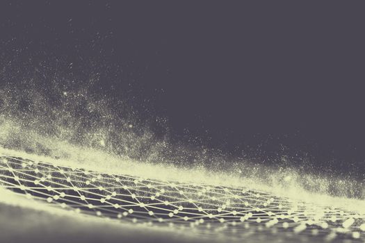 Black hexagonal background. 3d illustration. Dark Background . Honeycomb Hexagon black