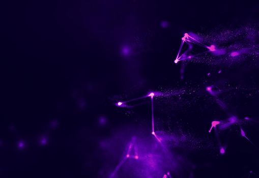 Abstract Black Geometrical Background . Connection structure. Science background. Futuristic Technology HUD Element . onnecting dots and lines . Big data visualization and Business .