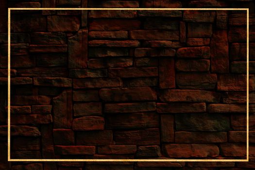 gold border and hard granite wall ancient stone exterior texture surface background