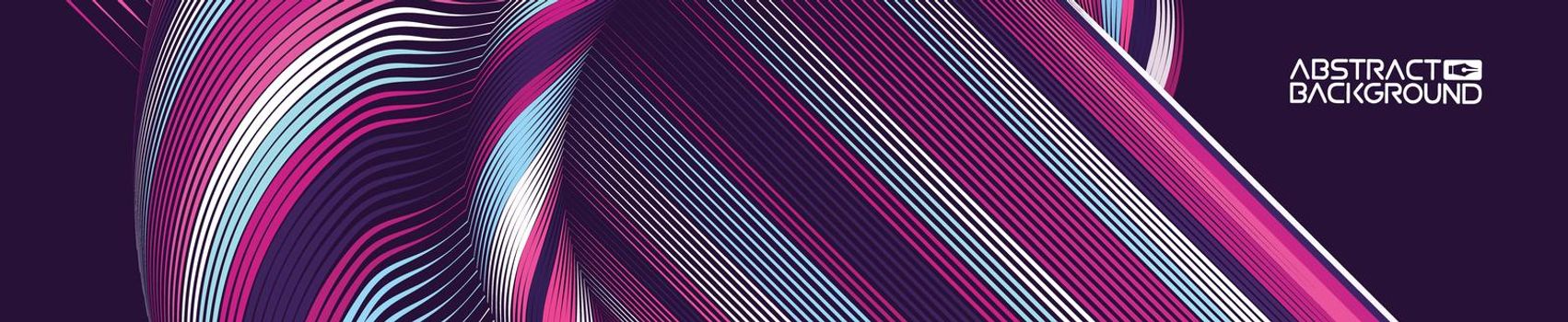 Abstract art backdrop. Colorful curly circle. Futuristic waves wallpaper with folds. Purple background .