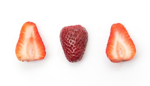 strawberry slice on white background