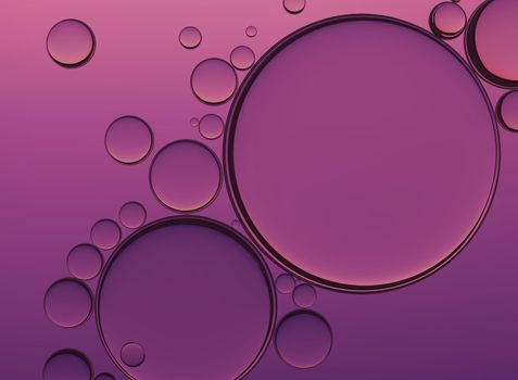 Oil Bubbles Isolated on White Background, Closeup Collagen Emulsion in Water. Illustration.