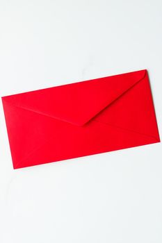 Communication, newsletter and business concept - Envelopes on marble background, message