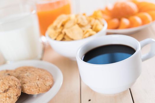 Table Breakfast - Continental Breakfast, fruit, cereals and orange juice