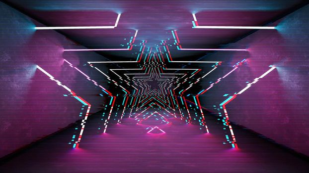 Futuristic pattern with glitch digital design. Internet technology. Abstract pixel light effect.