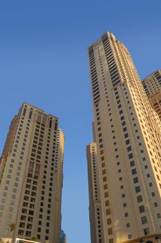 Dubai hotels at summer day.