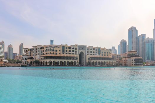 Skyline architecture. Night dubai skyline. City landscape. Dubai downtown cityscape. Modern city. Dubai skyline panoramic sunset view. Uae urban cityscape. United arab emirates.