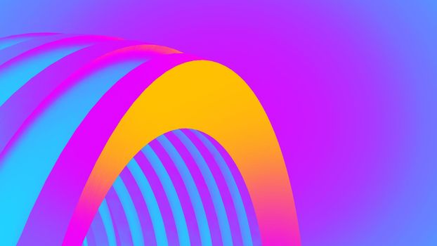 Ultraviolet render. Abstract vibrant geometric background. Banner or poster creative graphic wallpaper. Geometry glow neon electric lines.