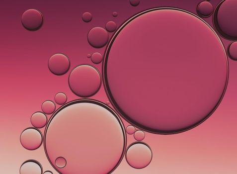 Oil Bubbles Isolated on White Background, Closeup Collagen Emulsion in Water. Illustration. Gold Serum