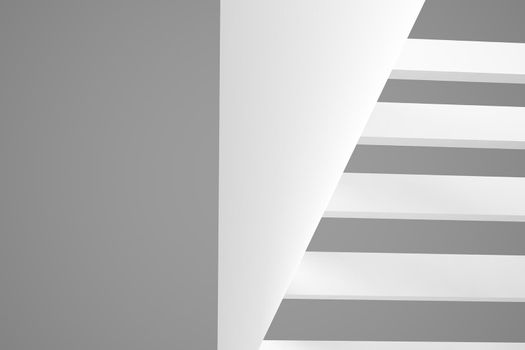 Abstract Architecture Background. Empty White Futuristic Room. 3d Render