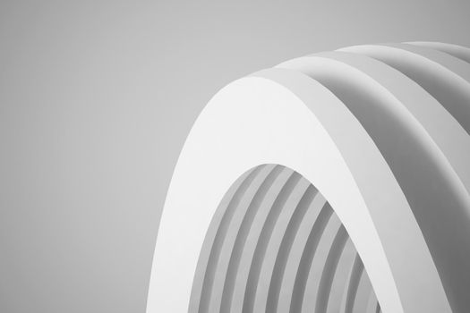 Abstract Architecture Background. Empty White Futuristic Room. 3d Render