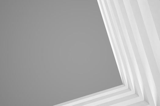 Abstract Architecture Background. Empty White Futuristic Room. 3d Render