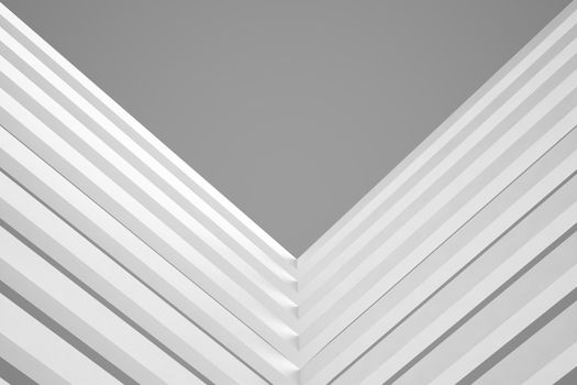 Abstract Architecture Background. Empty White Futuristic Room. 3d Render