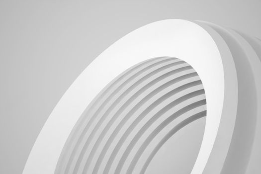 Abstract Architecture Background. Empty White Futuristic Room. 3d Render