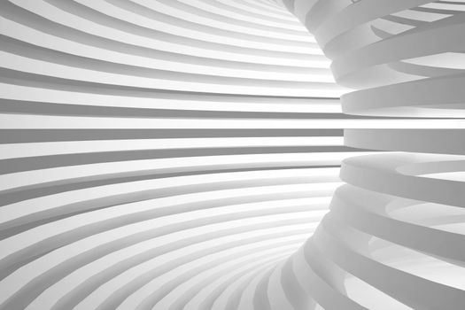 Abstract Architecture Background. Empty White Futuristic Room. 3d Render