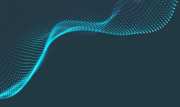  Music background. Big Data Particle Flow Visualisation. Science infographic futuristic illustration. Sound wave.