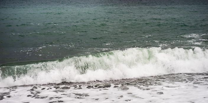 Natural sea background with the waves of Black sea in adjara region of Georgia