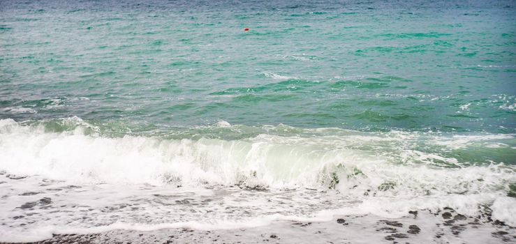 Natural sea background with the waves of Black sea in adjara region of Georgia