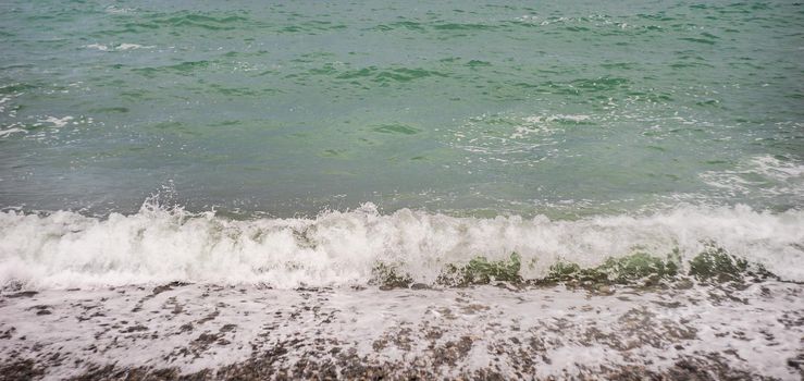 Natural sea background with the waves of Black sea in adjara region of Georgia