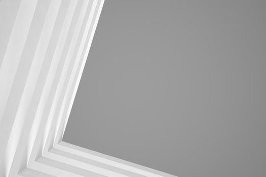 Abstract Architecture Background. Empty White Futuristic Room. 3d Render