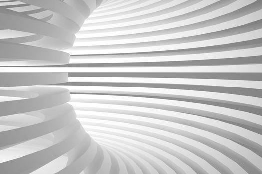 Abstract Architecture Background. Empty White Futuristic Room. 3d Render