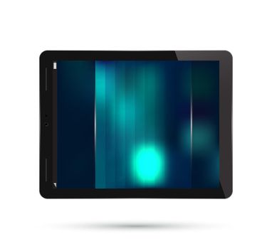 Tablet PC Isolated on White Background. Display Computer Pad. Screen Saver. Vector Illustration.
