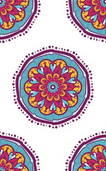 Native Seamless Pattern from mandala. Ethnic boho backdrop. Arabic or indian ornament for wallpaper, print and textile. Vector